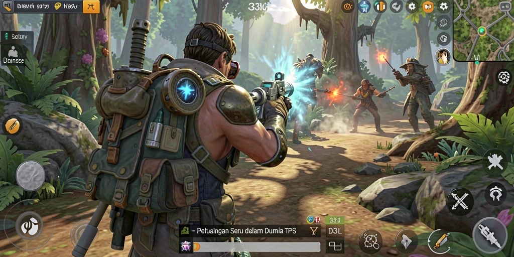 Tampilan aksi mendebarkan dalam gameplay 33L