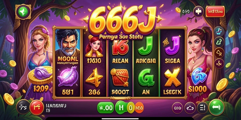 Tampilan gameplay menarik dari slot 666J dengan berbagai fitur bonus.
