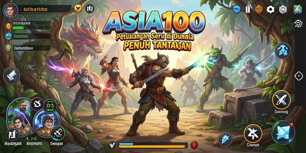 Tampilan gameplay seru dalam ASIA100 yang penuh tantangan.