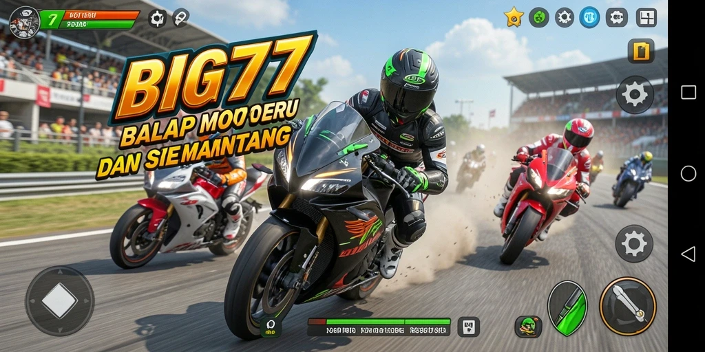 Gameplay seru di jalur balap motor yang menantang.