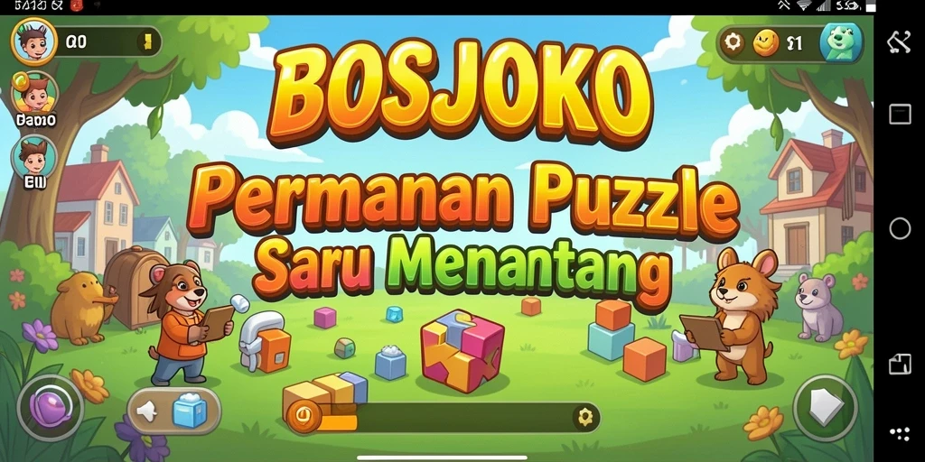 Screenshot BOSJOKO menampilkan gameplay puzzle yang menarik.