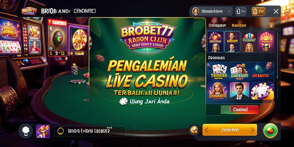 Screenshot gameplay Live Casino BROBET77 dengan dealer profesional.