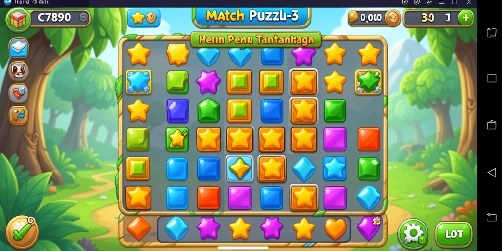 Gameplay seru dari game Match-3 C7890 dengan berbagai tantangan.