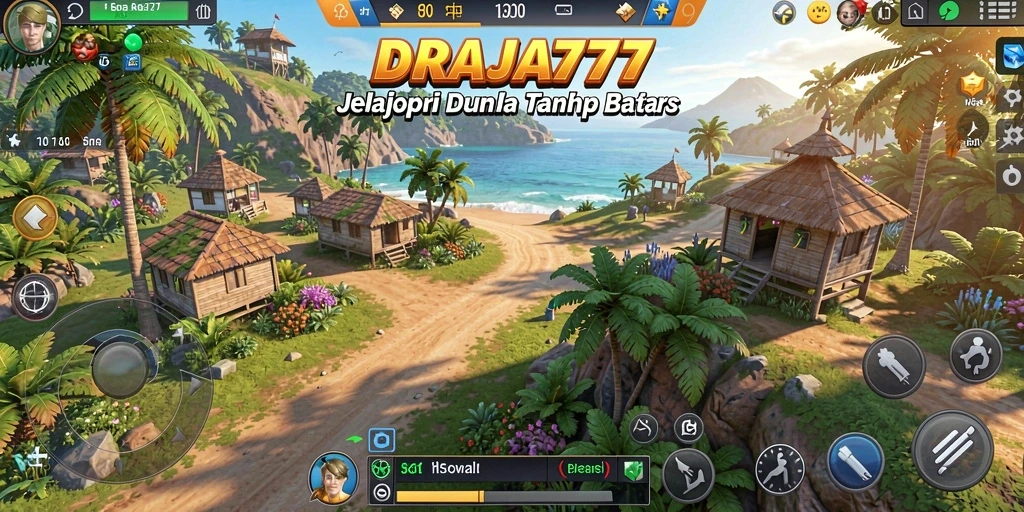 Screenshot menampilkan pemain menjelajahi dunia terbuka DRAJA777.