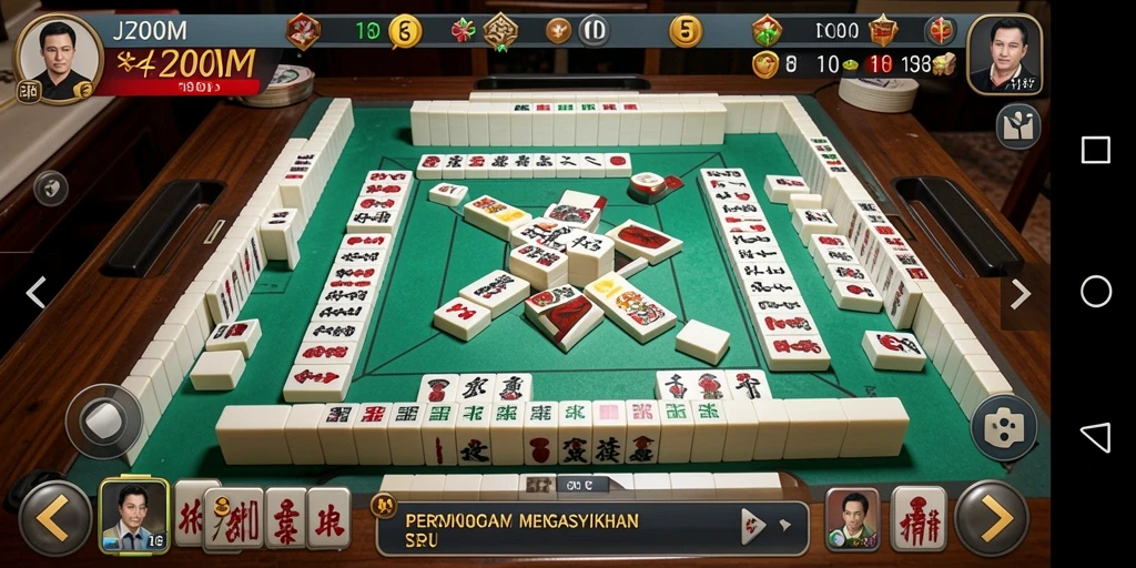 Tampilan menarik dari gameplay Mahjong J200M yang mengasyikkan.