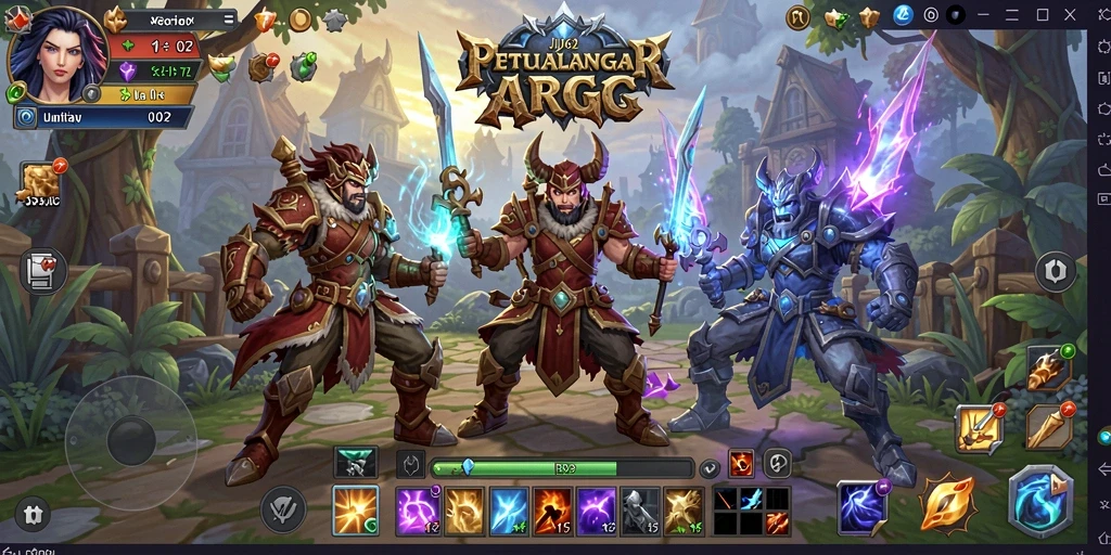 Screenshot aksi seru dalam gameplay ARPG JJ62.