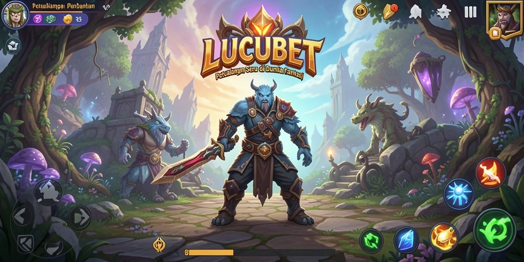 Screenshot gameplay LUCUBET menampilkan petualangan seru di dunia fantasi.