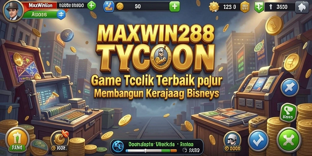 Screenshot gameplay <strong>MAXWIN288</strong> menampilkan keragaman strategi bisnis yang bisa diambil.