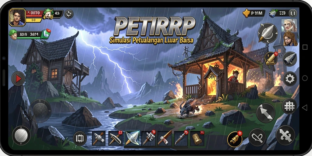 Screenshot utama PETIRRP menampilkan gameplay simulasi yang mendebarkan.