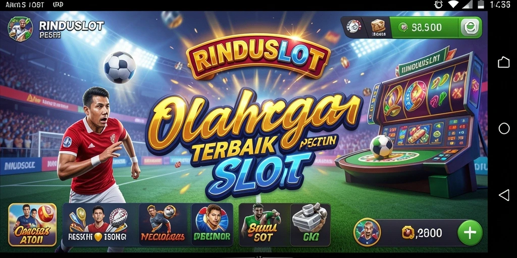 Tampilan gameplay seru dari RINDUSLOT yang menggabungkan slot dan olahraga.