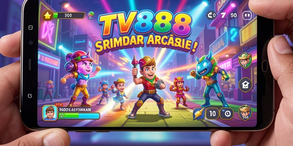 Tangkapan layar menunjukkan aksi gameplay Arcade yang seru.
